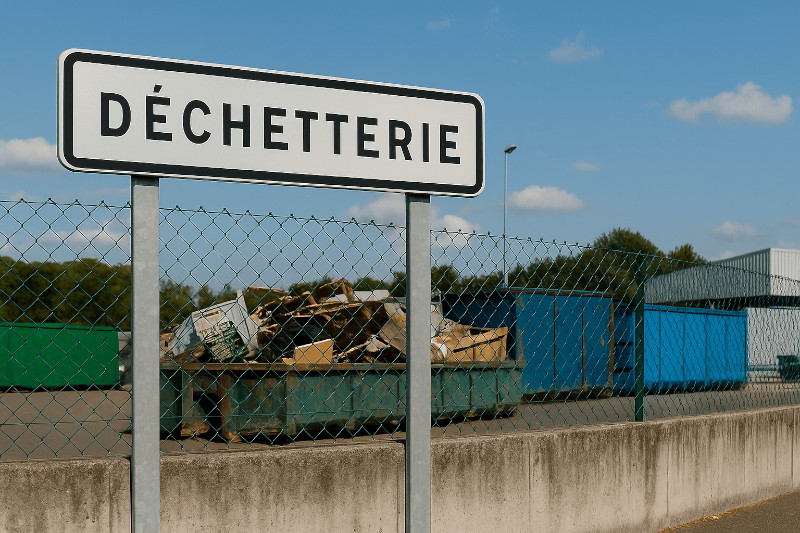Panneau indiquant une déchetterie