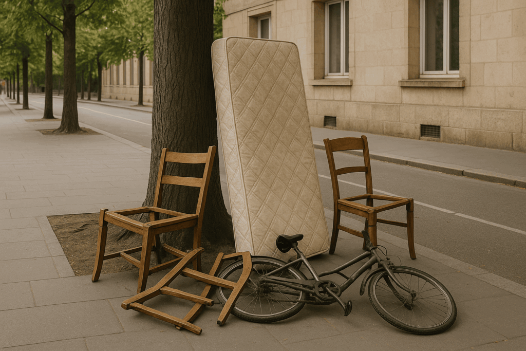 Encombrants sur le trottoir à Angers