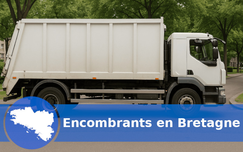 Camion de collecte des encombrants en Bretagne