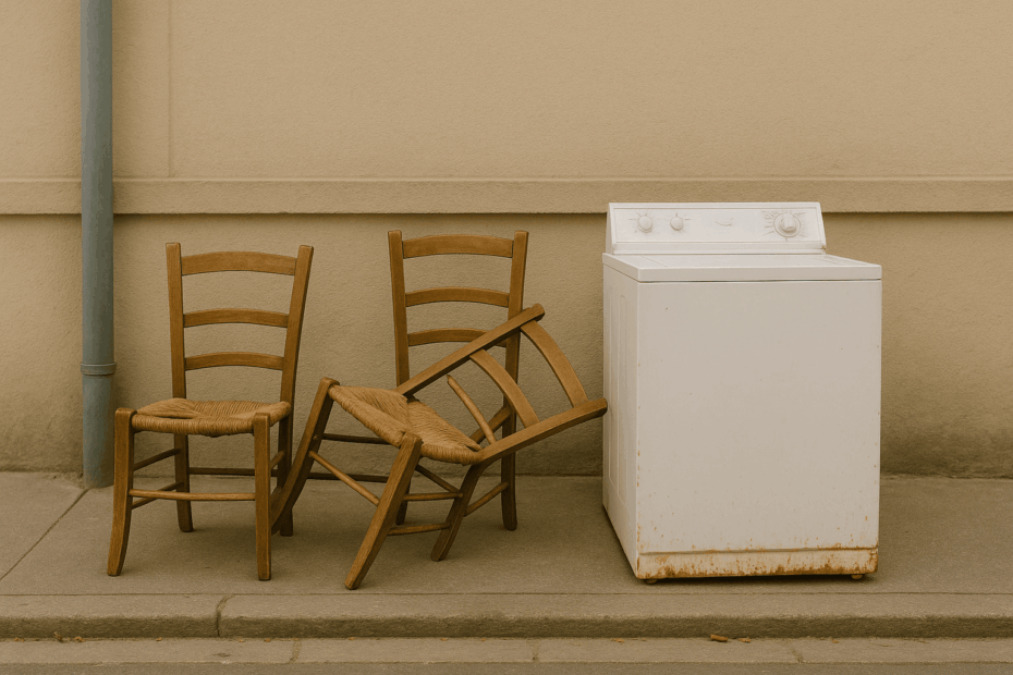 Encombrants sur le trottoir
