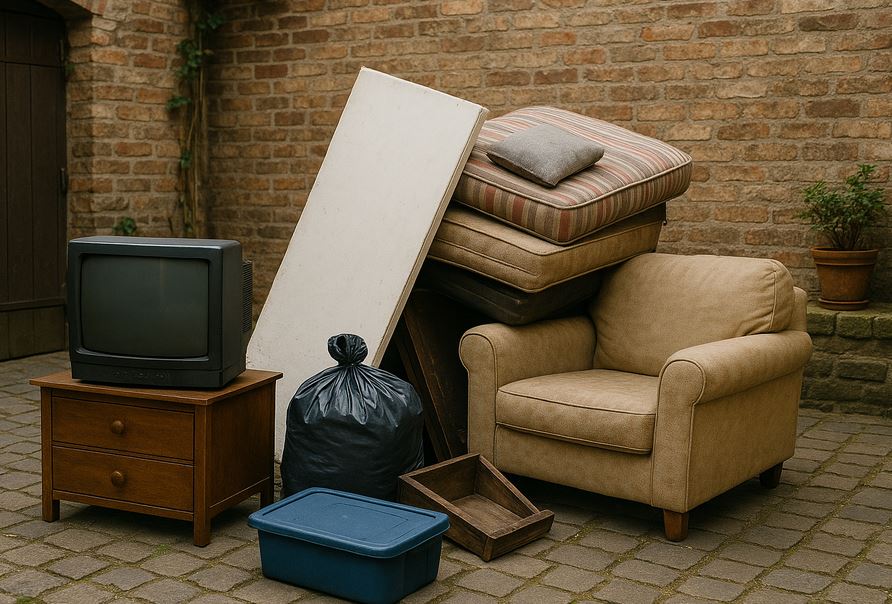 Encombrants dans un jardin à Vichy