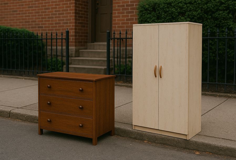 Encombrants sur le trottoir à Biarritz