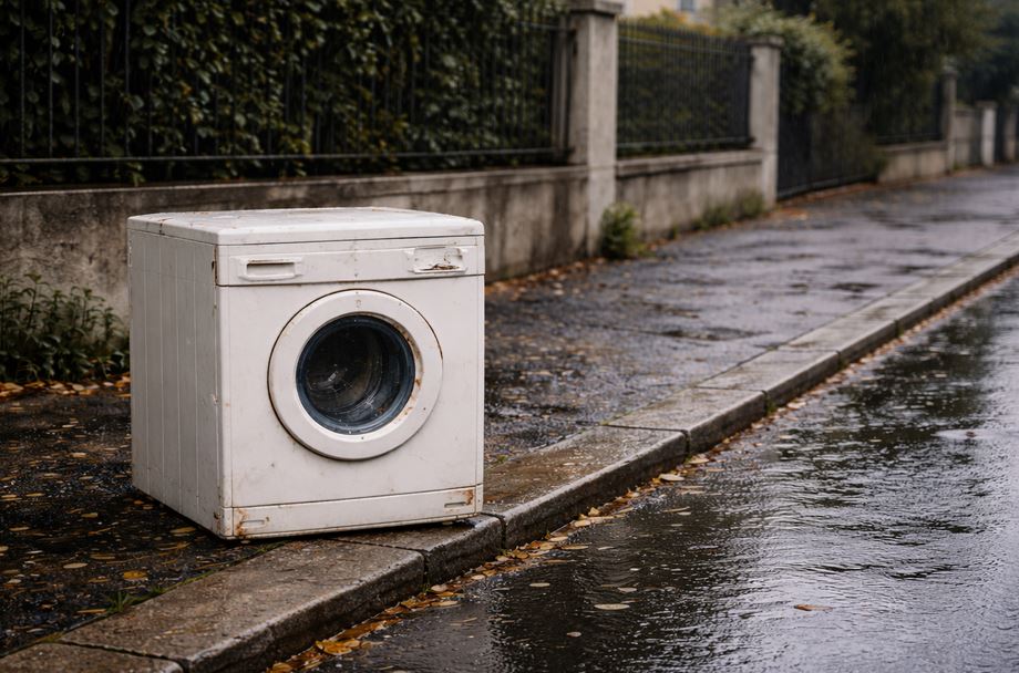 Encombrant sur le trottoir à Agen