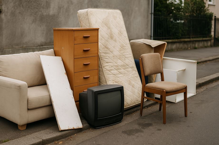 Encombrants sur le trottoir à Manosque