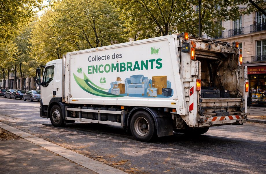 Camion de collecte d'encombrants à Libourne