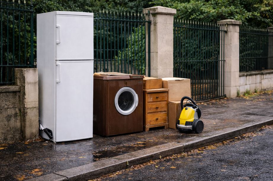 Encombrants sur le trottoir à Saint-Benoît
