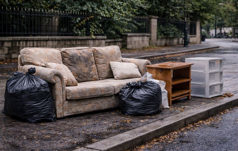 Encombrants sur le trottoir à Villepinte