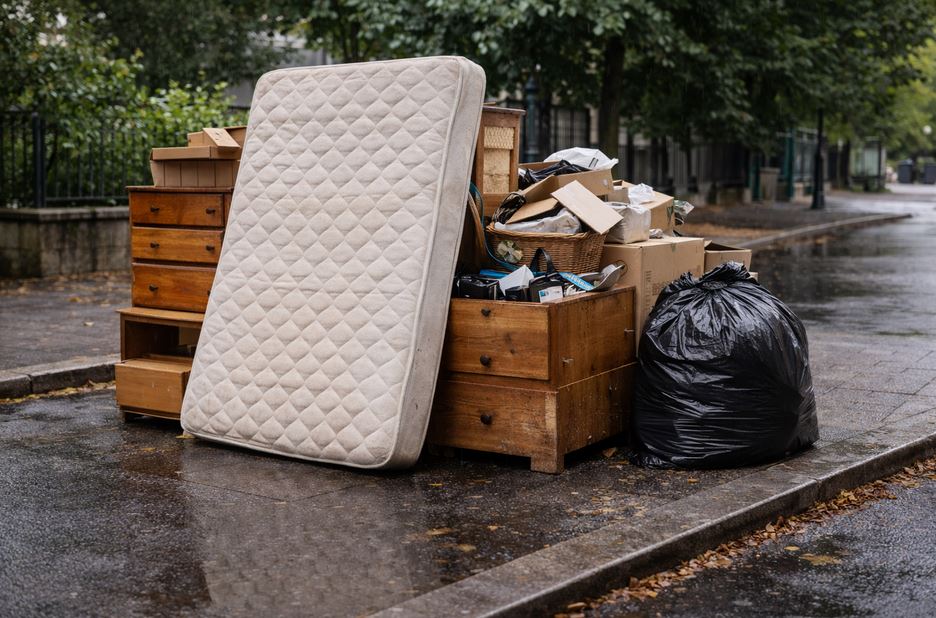 Encombrants sur le trottoir à Conflans-Sainte-Honorine
