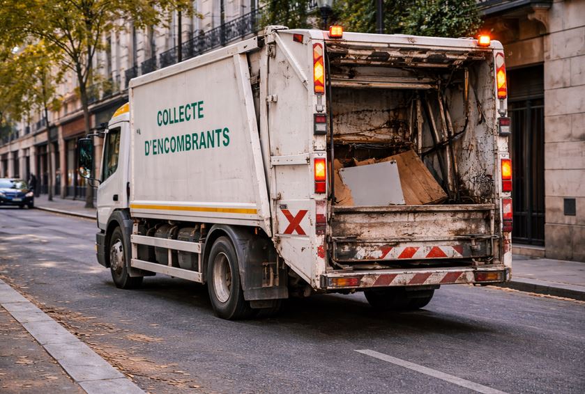 Camion de collecte des encombrants à Épernay