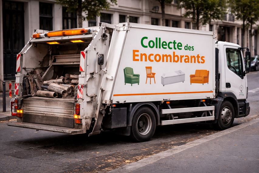 Camion de collecte d'encombrants