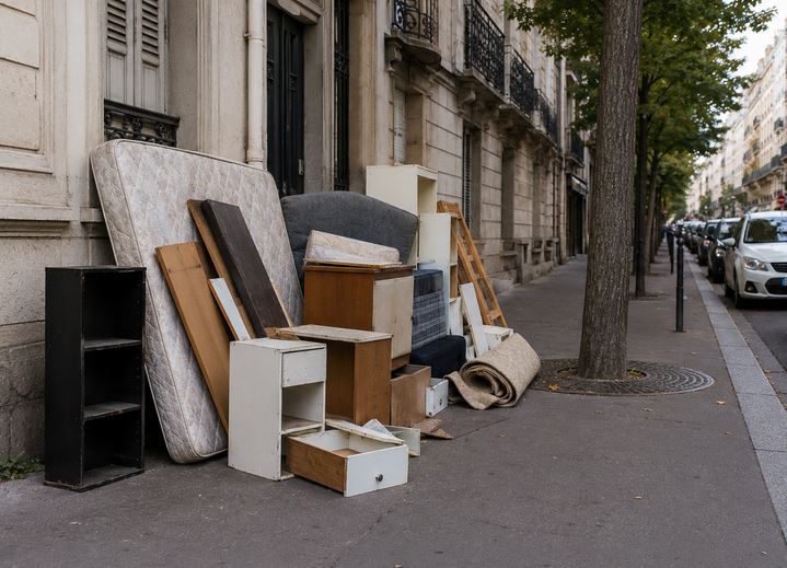 Encombrants sur le trottoir à Blagnac