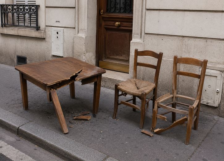 Encombrants sur le trottoir à Étampes